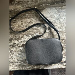 Cuyana Black Textured Leather Handbag